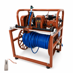 Geared Piston Pump With Electric Hose Reel
